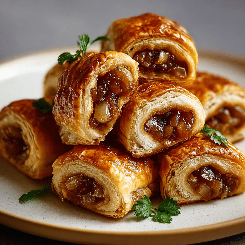 Savory French Onion Sausage Rolls Recipe - Recipe Image