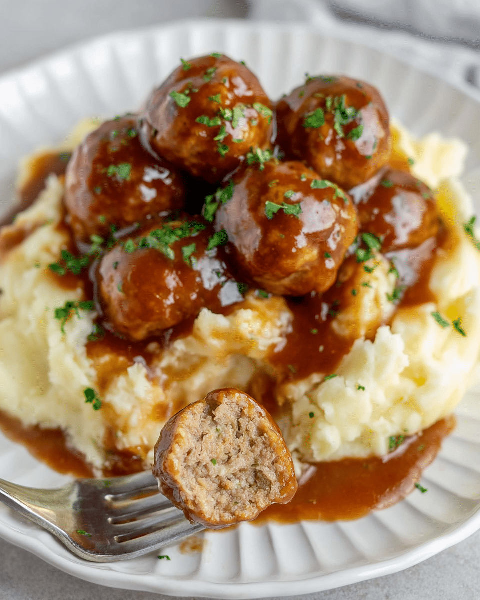 Slow Cooker Salisbury Steak Meatballs Recipe