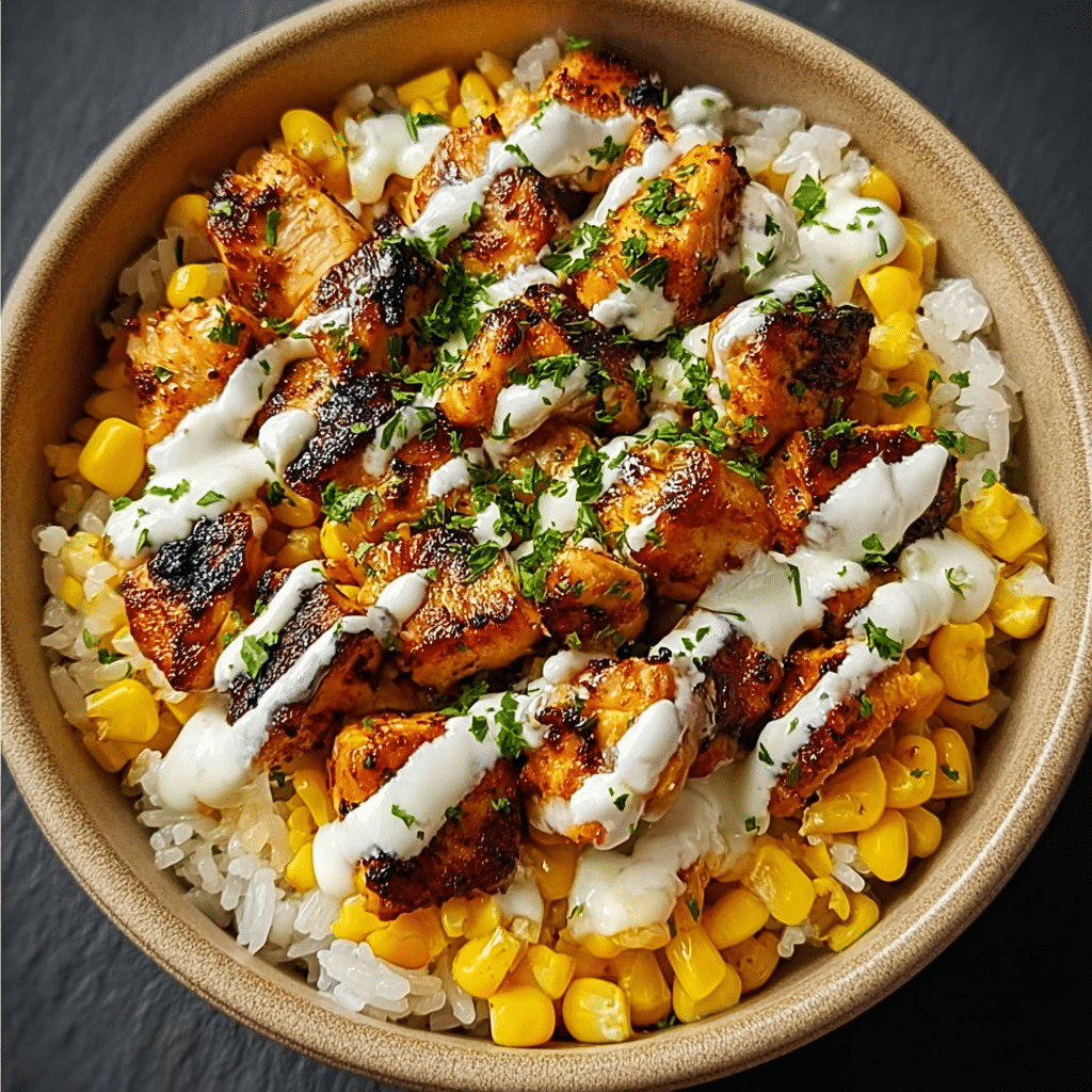 Delicious Street Corn Chicken Rice Bowl Recipe - Recipe Image