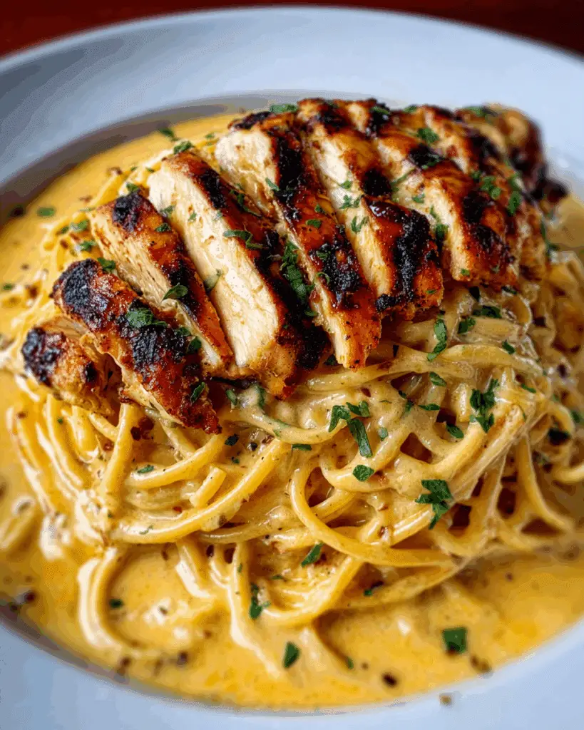 Cajun Chicken over Creamy Parmesan Linguine Recipe