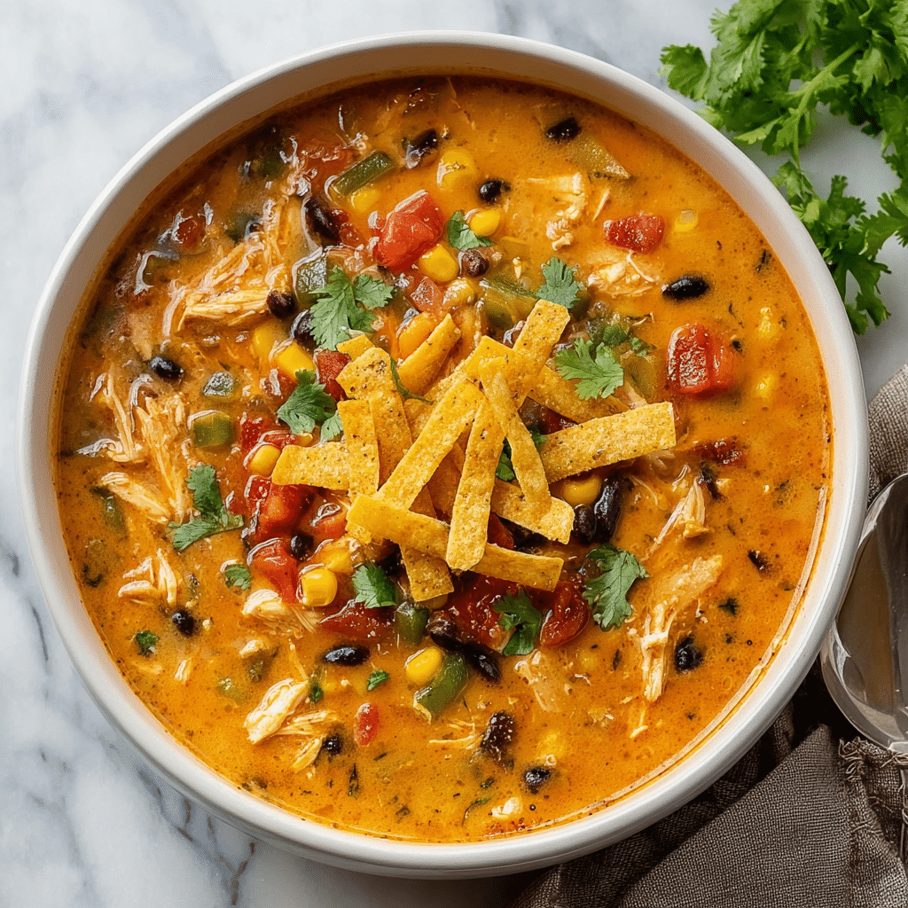 Creamy Chicken Tortilla Soup Recipe - Recipe Image