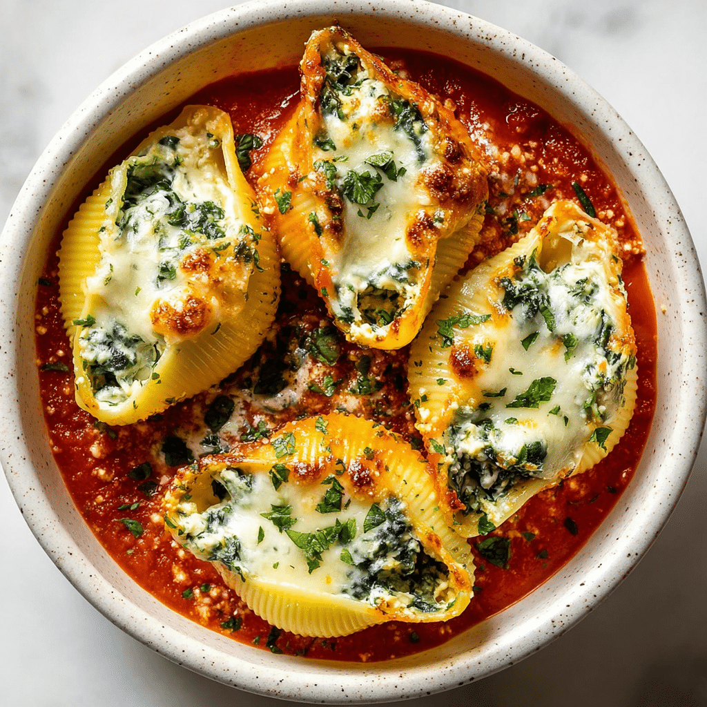 The Best Spinach and Ricotta Stuffed Shells Recipe - Recipe Image