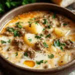 Cheesy Hamburger Potato Soup Recipe
