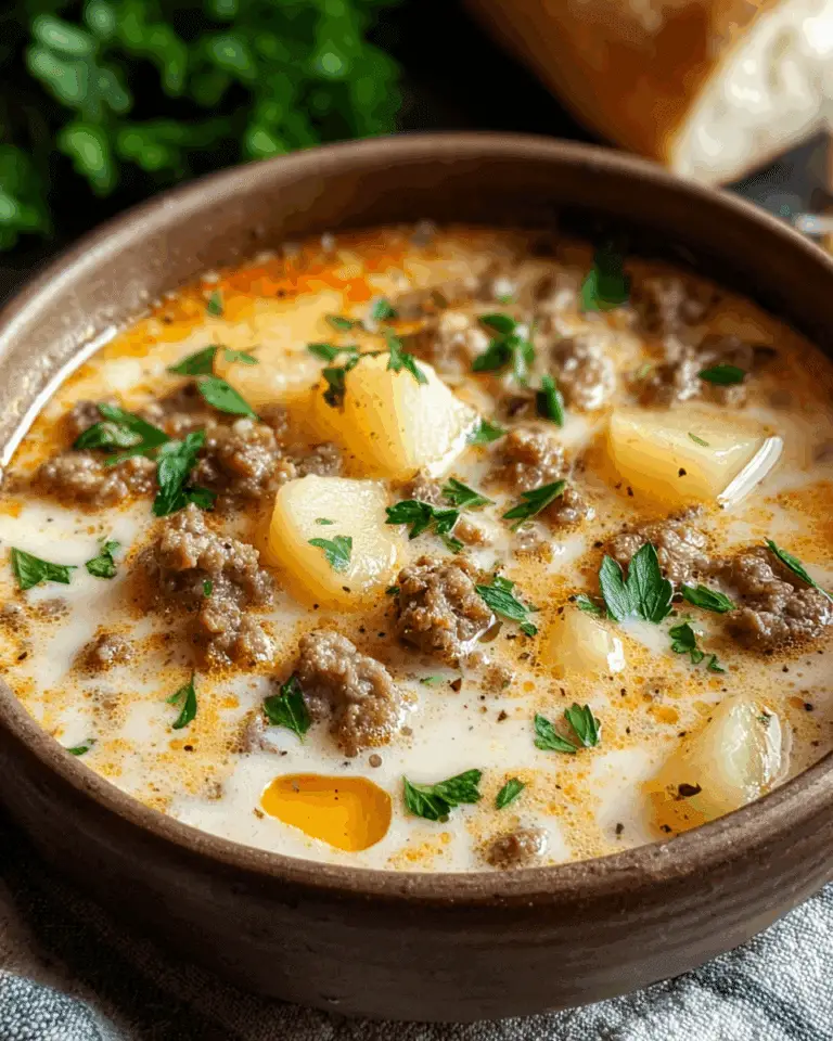 Cheesy Hamburger Potato Soup Recipe
