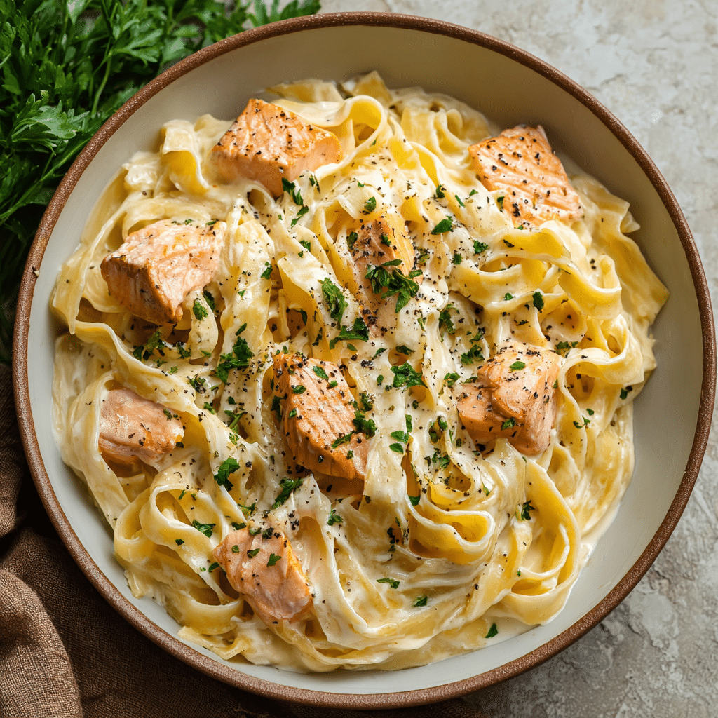 One Pot Creamy Salmon Pasta Recipe - Recipe Image