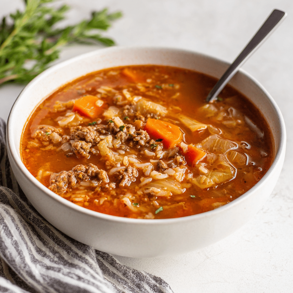 Easy Unstuffed Cabbage Roll Soup (stovetop or slow cooker) Recipe - Recipe Image