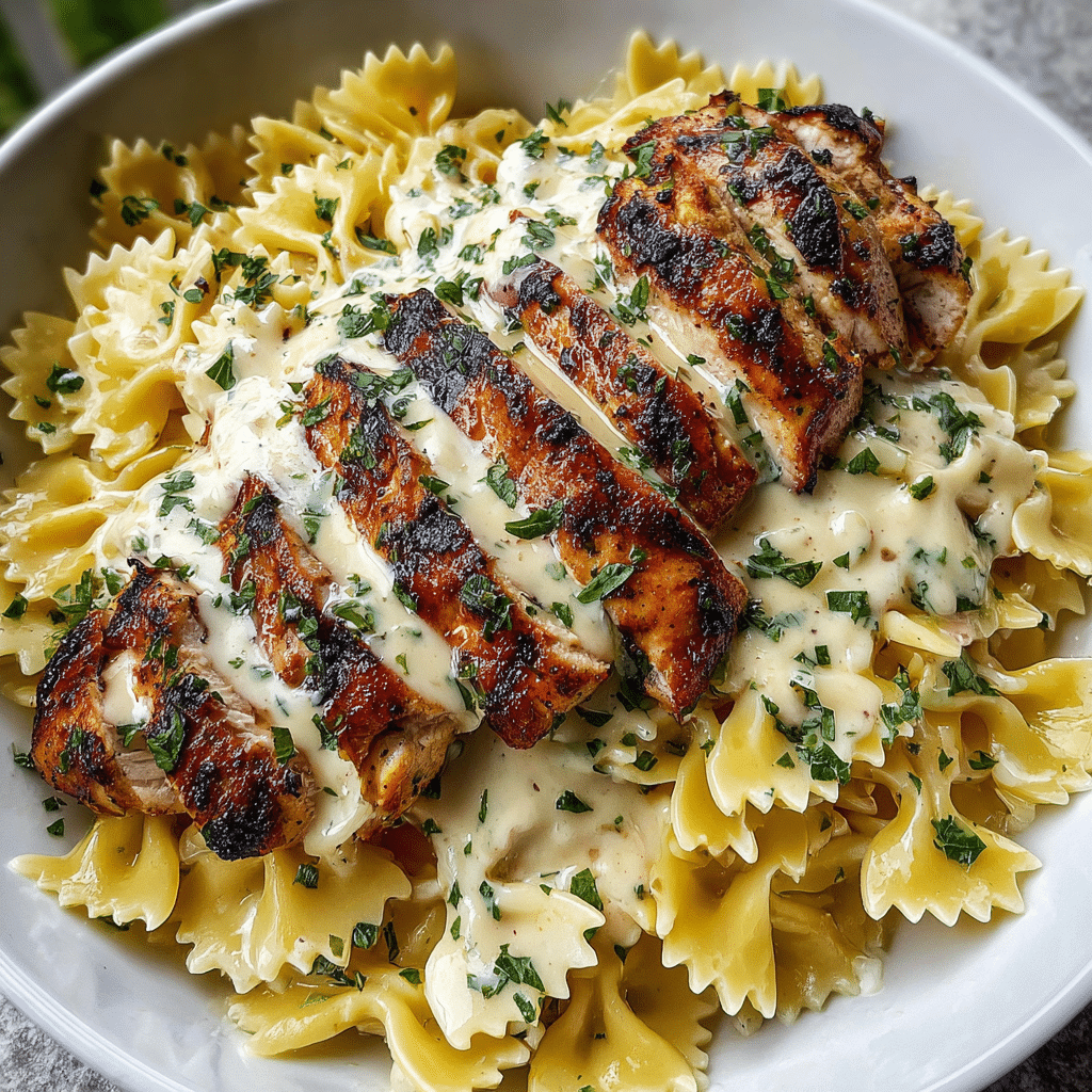 Bowtie Pasta Creamy Lemon Garlic Recipe - Recipe Image
