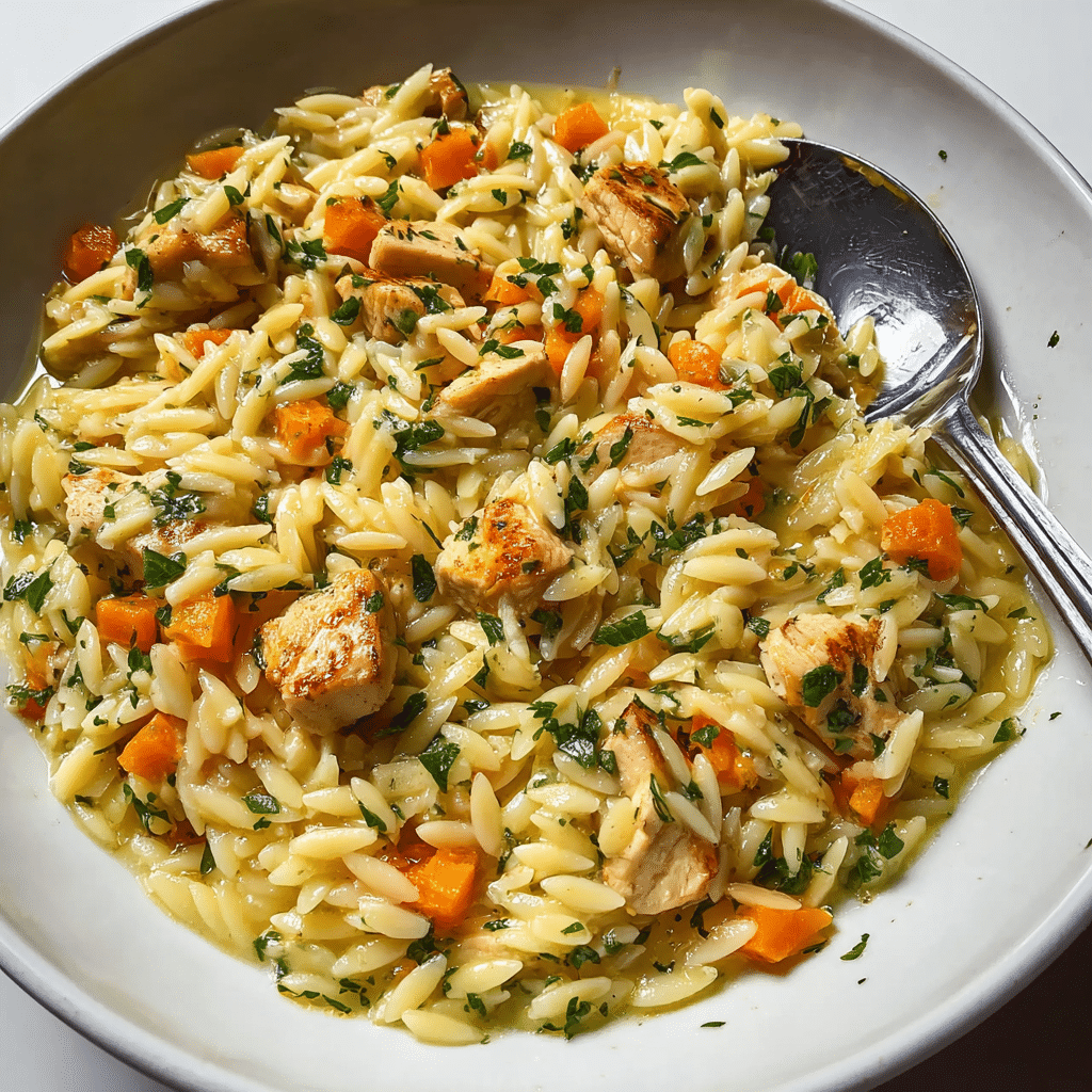 COZY & CREAMY CHICKEN POT PIE ORZO Recipe - Recipe Image
