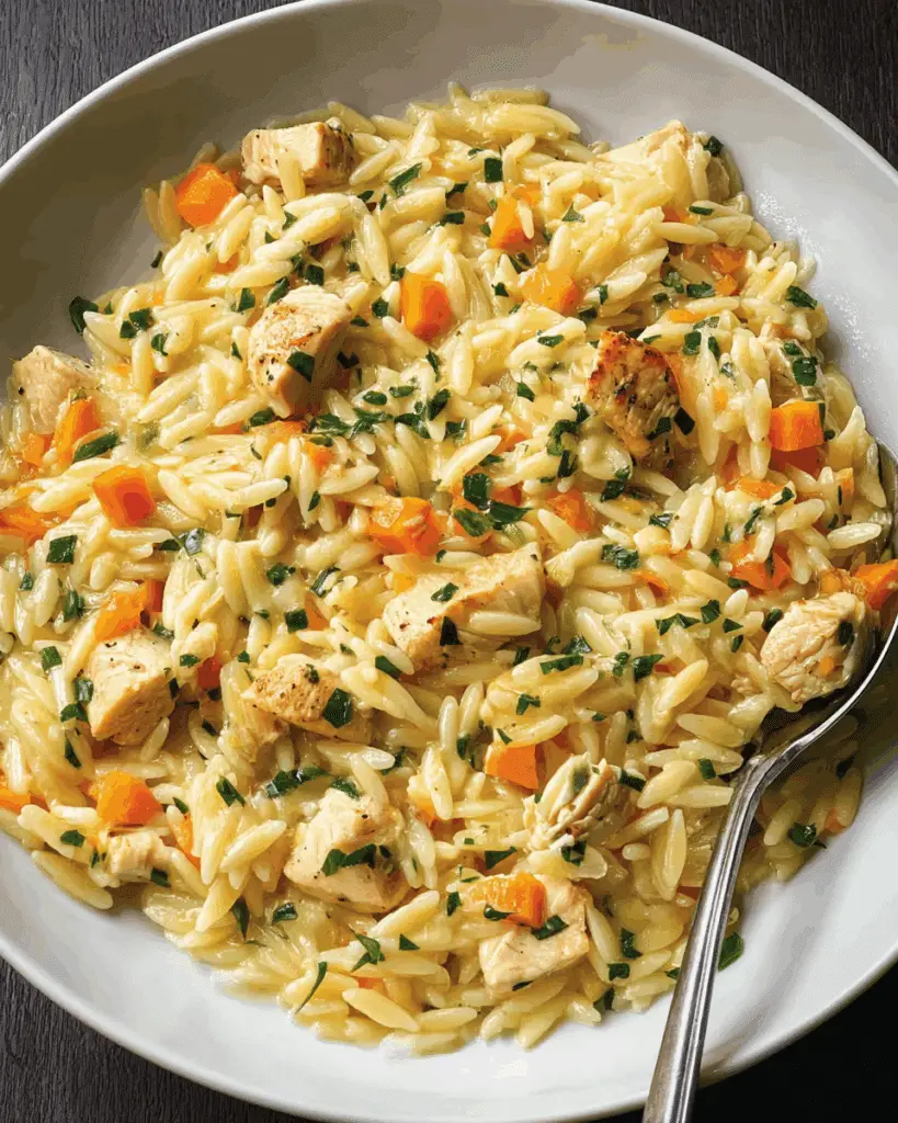 COZY & CREAMY CHICKEN POT PIE ORZO Recipe