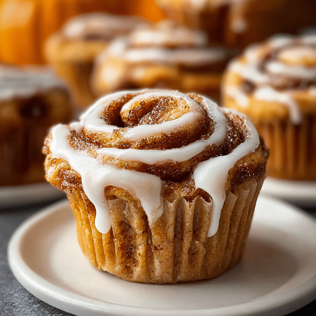Pumpkin Cinnamon Roll Muffins (Easy & Gooey Treat) Recipe - Recipe Image