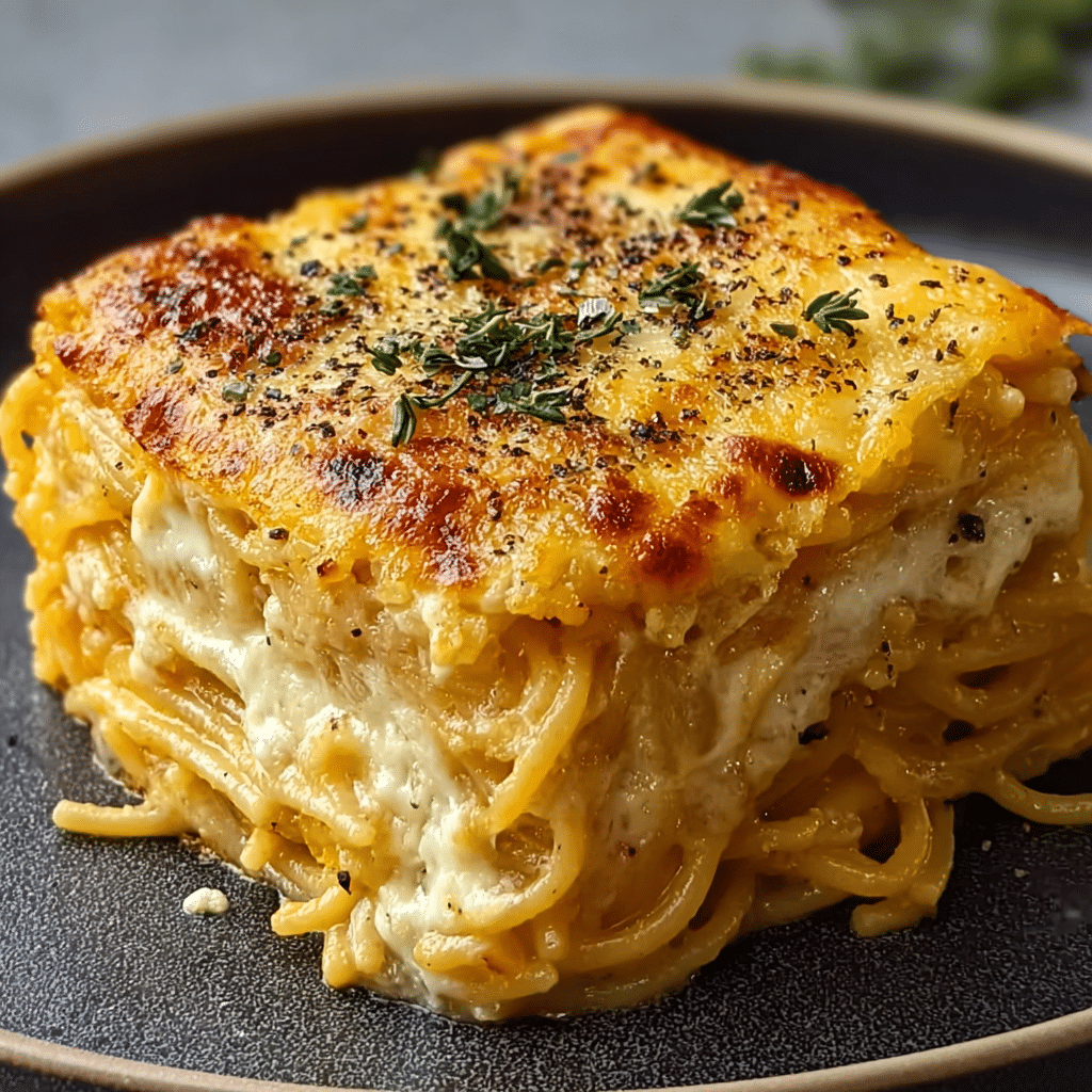 Baked Cream Cheese Spaghetti Casserole Recipe - Recipe Image