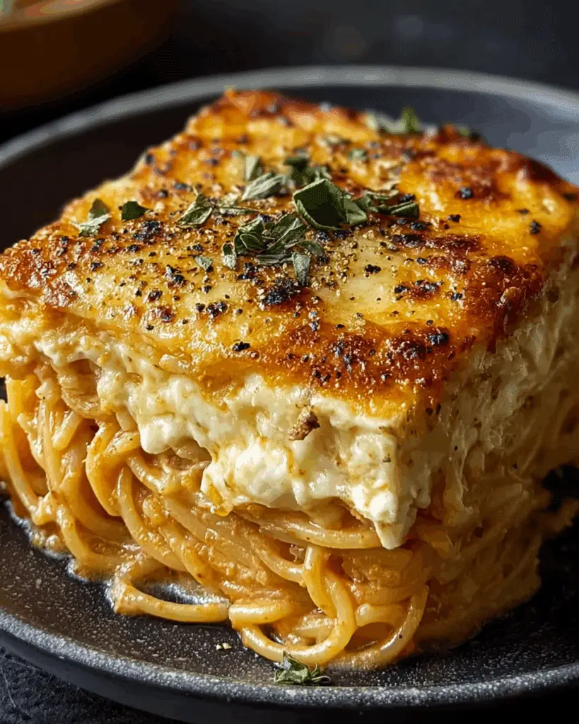 Baked Cream Cheese Spaghetti Casserole Recipe
