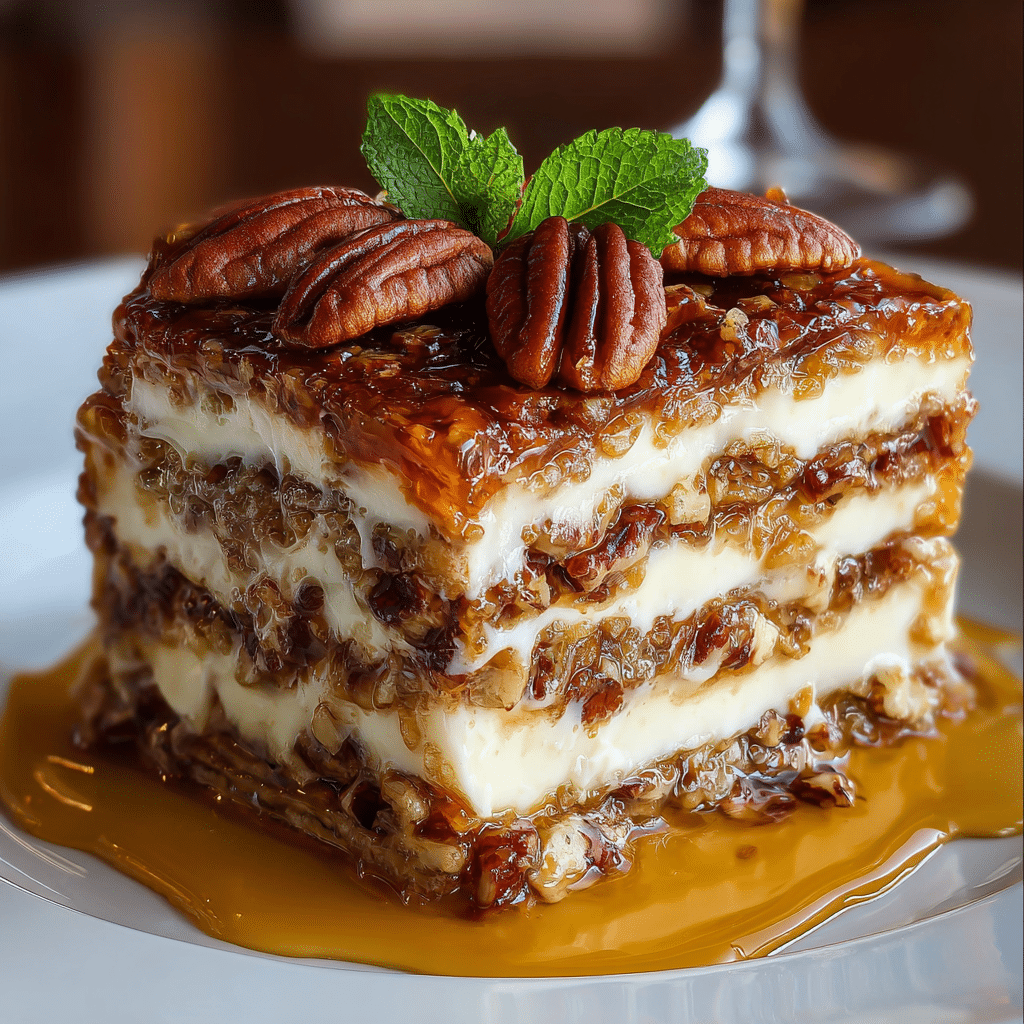 THE BEST PECAN PIE LASAGNA RECIPE - Recipe Image