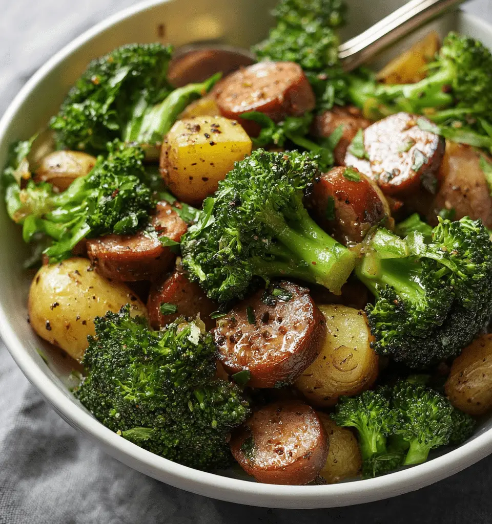Sheet Pan Honey Garlic Kielbasa, Potatoes, and Broccoli Recipe 5 Sheet Pan Honey Garlic Kielbasa, Potatoes, and Broccoli Recipe