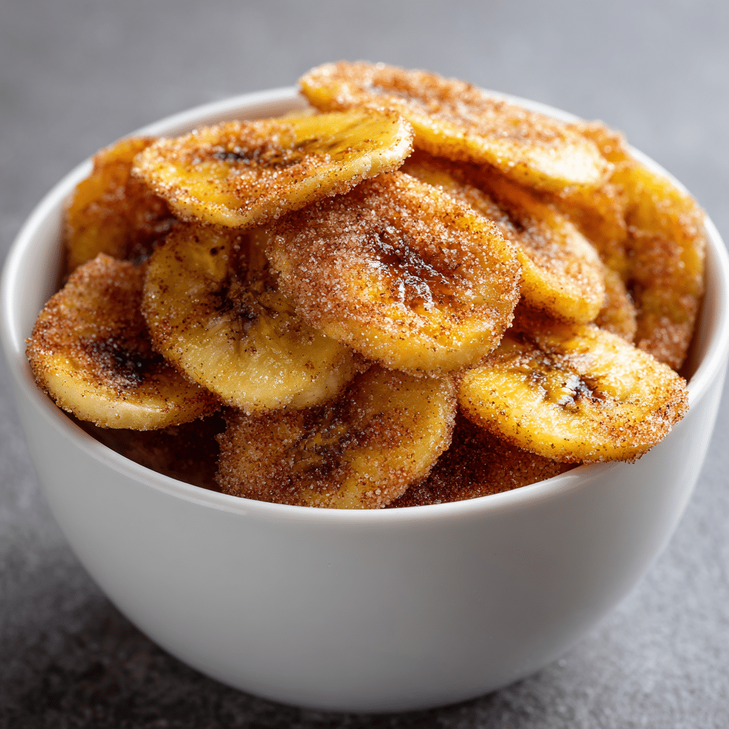 Cinnamon-Sugar Air Fryer Banana Chips : Sweet Snack Recipe - Recipe Image