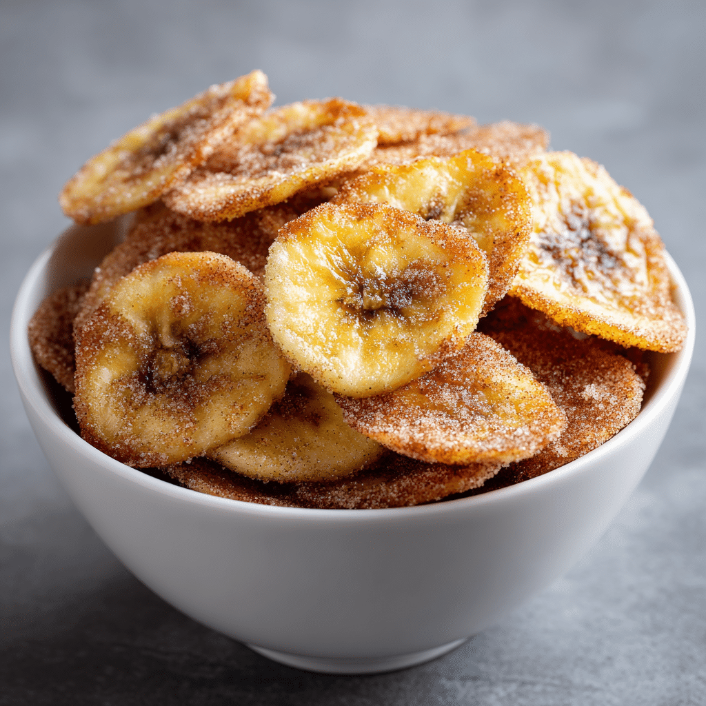 Cinnamon-Sugar Air Fryer Banana Chips : Sweet Snack Recipe - Recipe Image
