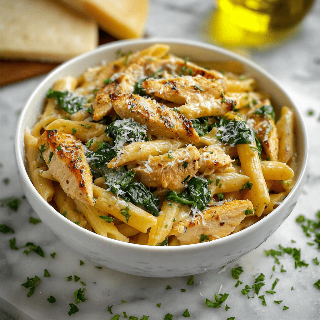 Garlic Parmesan Chicken Pasta Recipe - Recipe Image