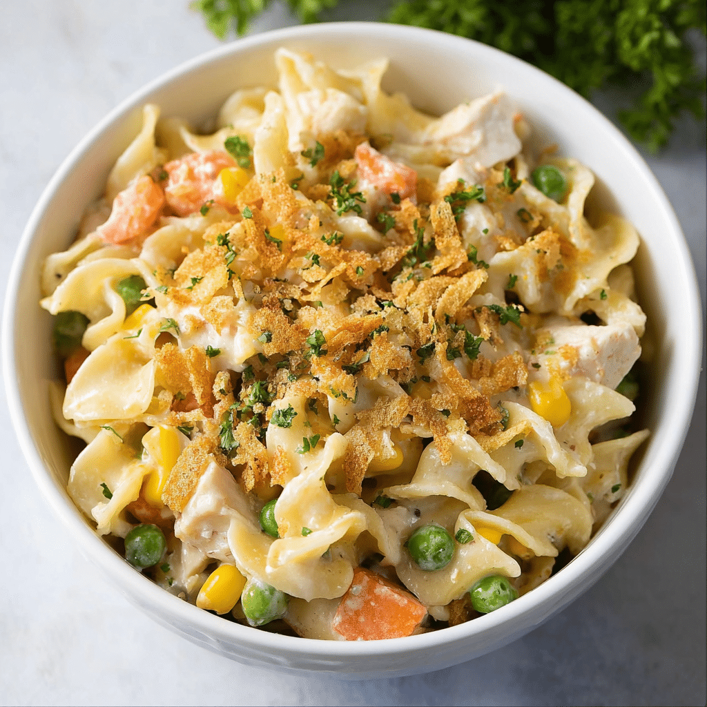 Chicken Pot Pie Pasta Recipe - Recipe Image