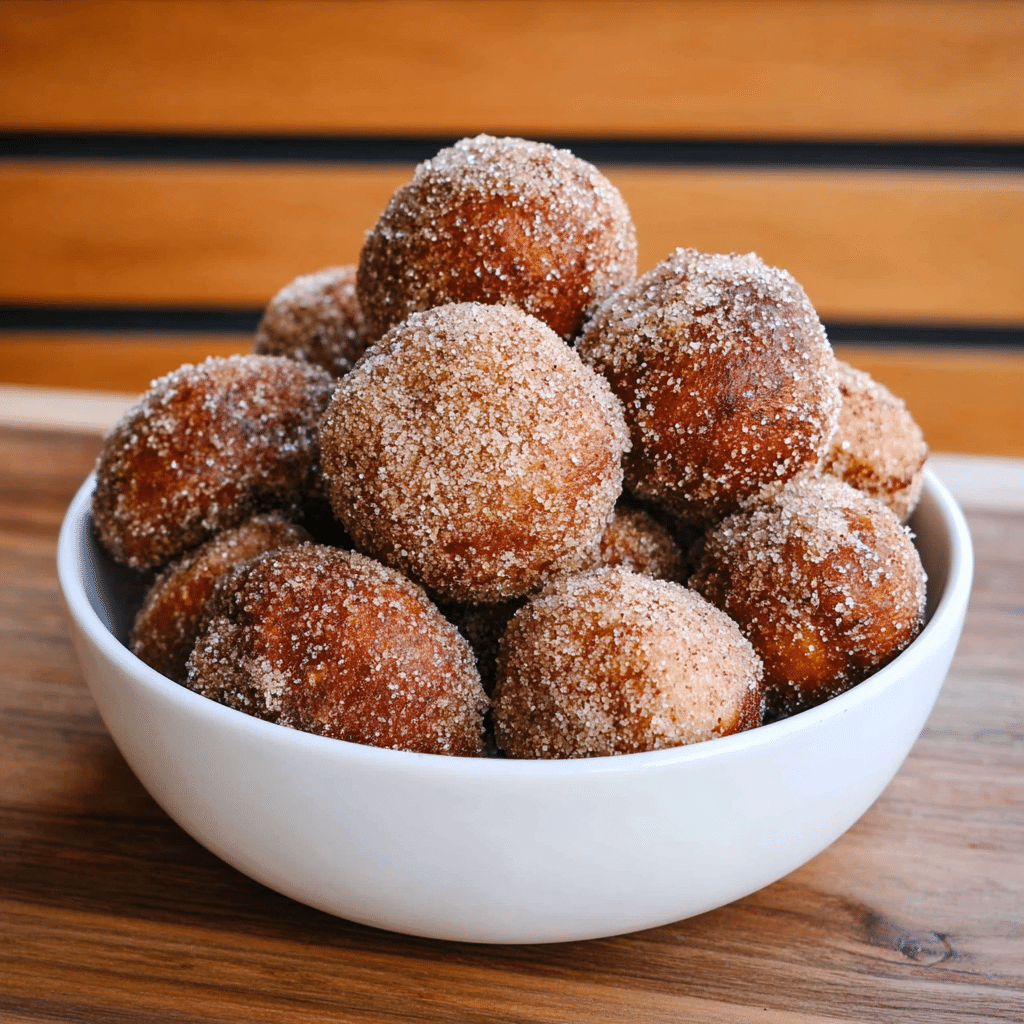 Cinnamon Sugar Pumpkin Donut Holes Recipe - Recipe Image