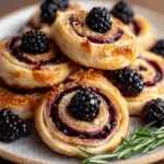 Honeyed Brie-Blackberry Puff Pastry Swirls Recipe