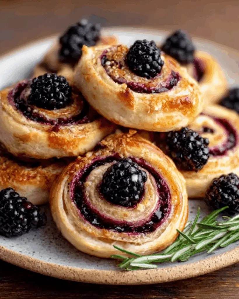 Honeyed Brie-Blackberry Puff Pastry Swirls Recipe
