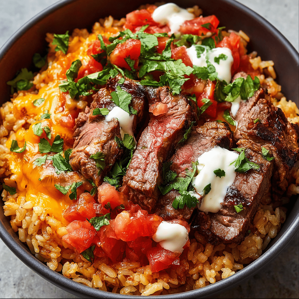 STEAK AND QUESO RICE Recipe - Recipe Image