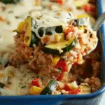 Pour the mixture into a greased 9×13 inch casserole dish, spreading it evenly Recipe