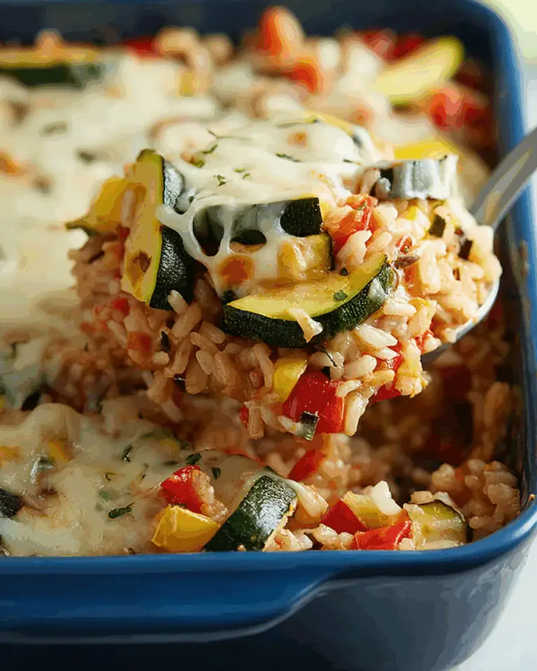 Pour the mixture into a greased 9×13 inch casserole dish, spreading it evenly Recipe