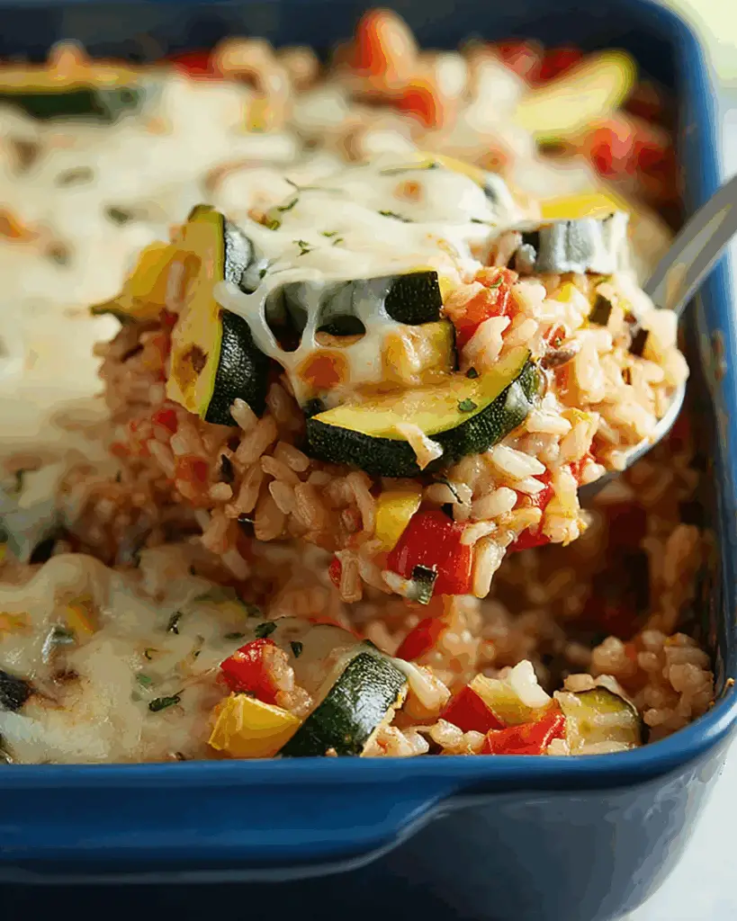 Pour the mixture into a greased 9×13 inch casserole dish, spreading it evenly Recipe