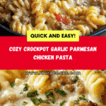 The Best Crockpot Garlic Parmesan Chicken Pasta Recipe