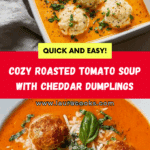 Roasted tomato soup with cheddar dumplings recipe