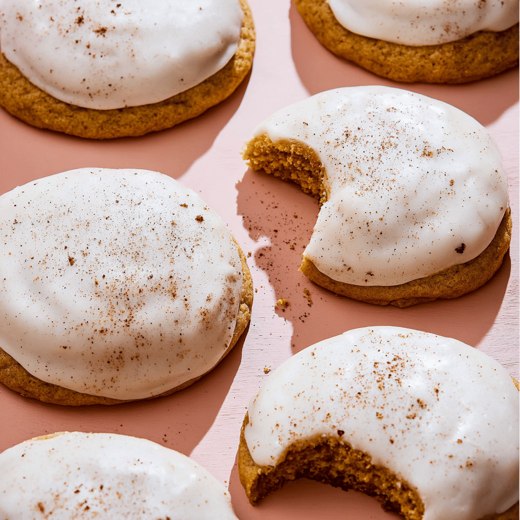 Soft Pumpkin Cookies with Cinnamon Frosting Recipe - Recipe Image