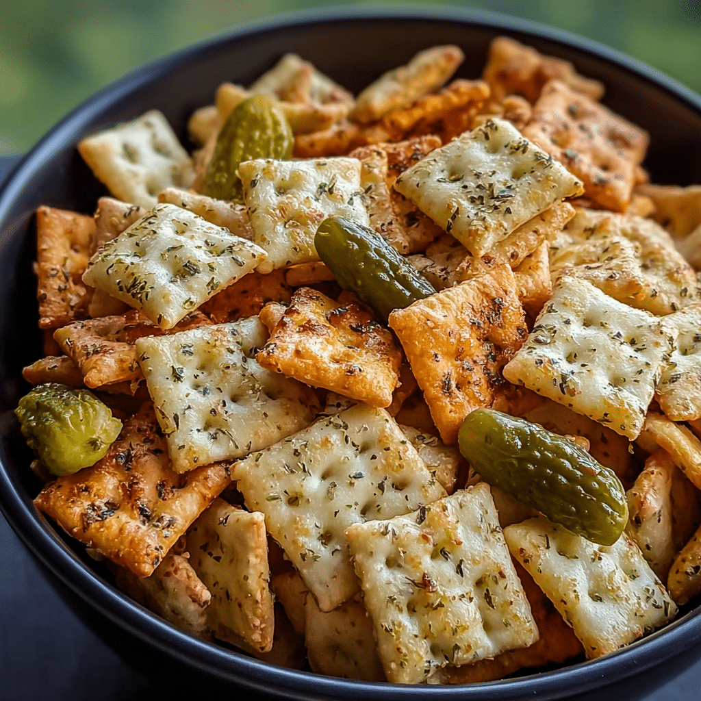 Easy Dill Pickle Chex Mix Recipe - Recipe Image