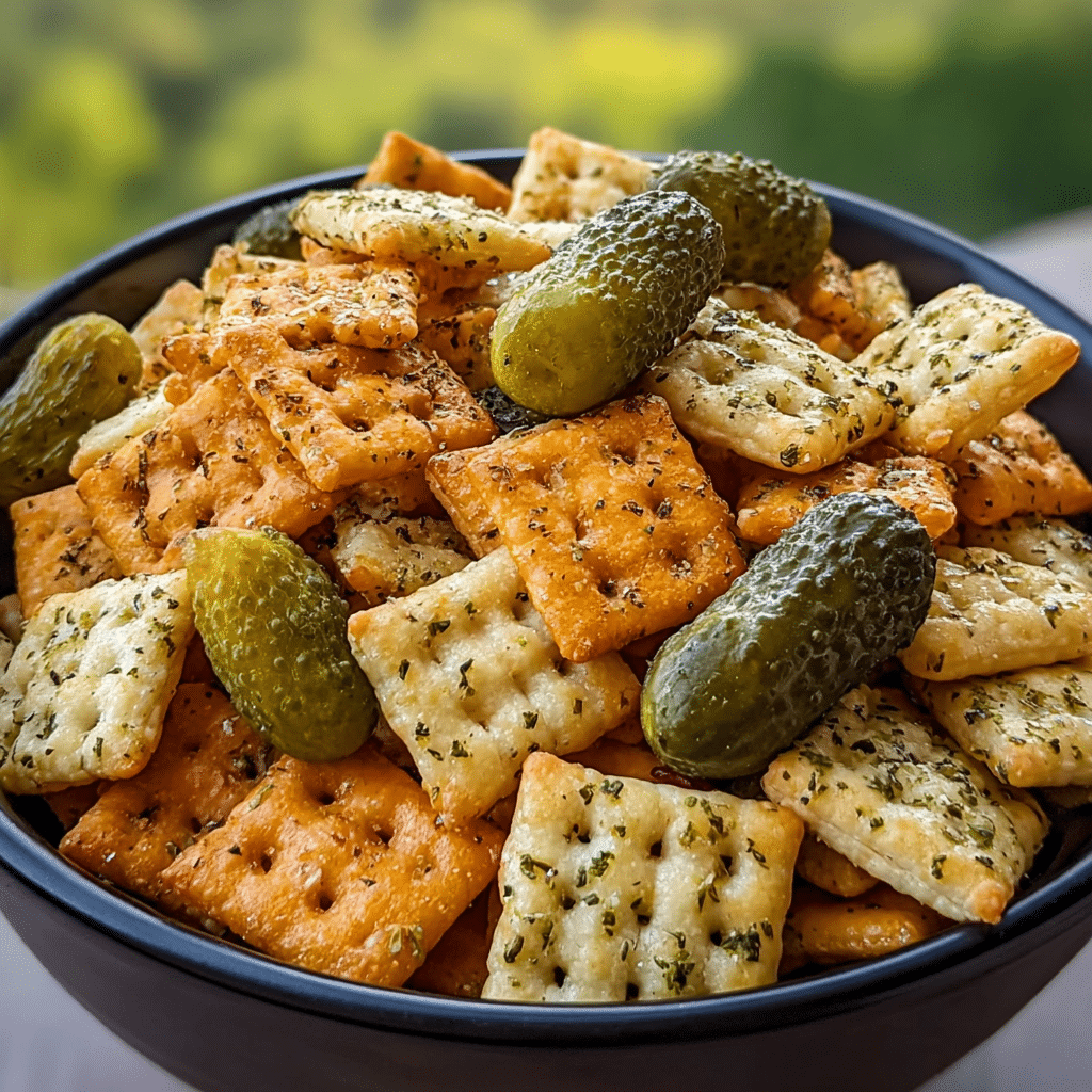Easy Dill Pickle Chex Mix Recipe - Recipe Image