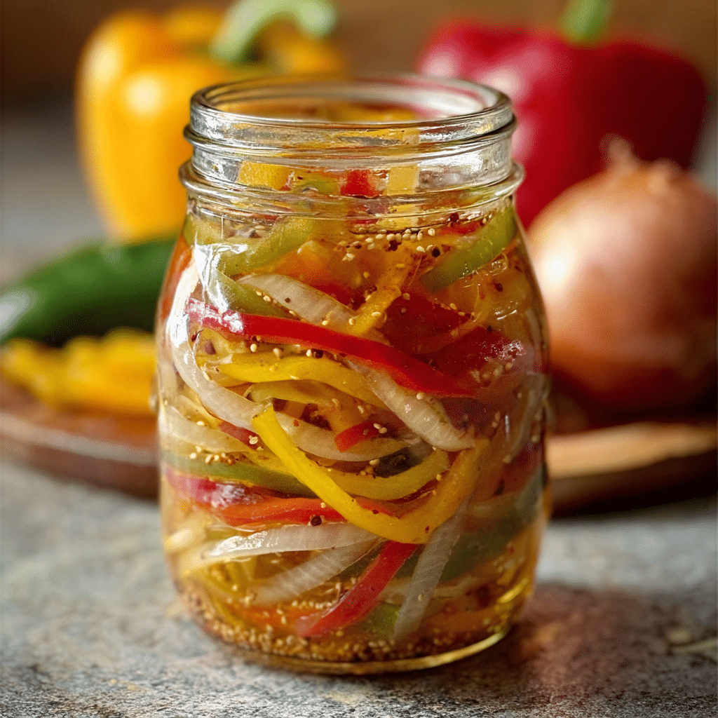Pickled Pepper and Onion Relish Recipe - Recipe Image