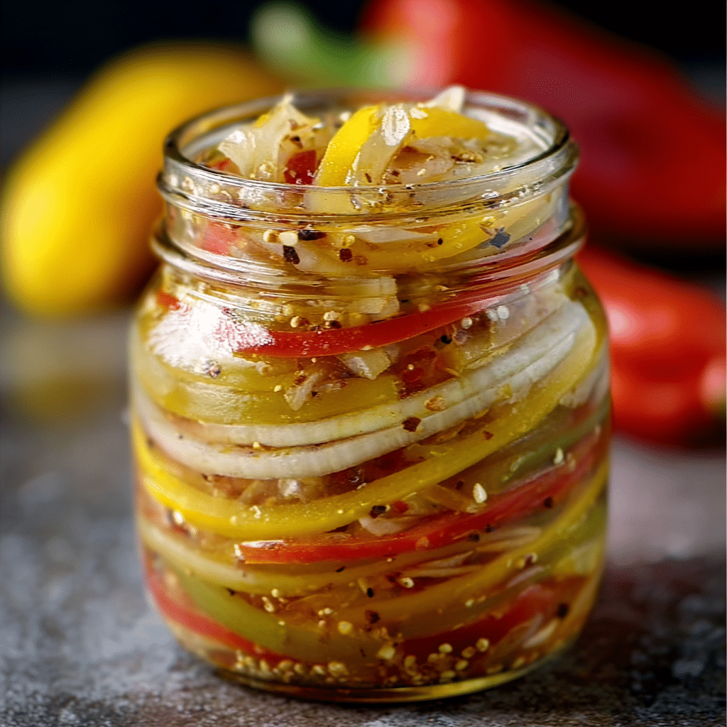 Pickled Pepper and Onion Relish Recipe - Recipe Image