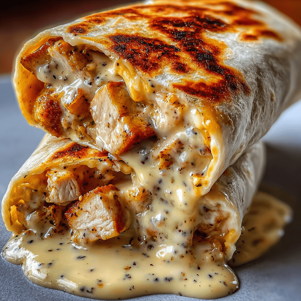 Cheesy Garlic Chicken Wraps Recipe - Recipe Image