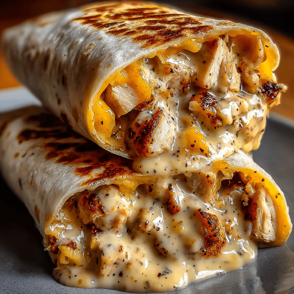 Cheesy Garlic Chicken Wraps Recipe - Recipe Image