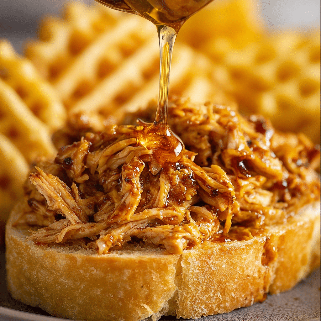 Slow Cooker Hot Honey Chicken Sandwiches Recipe - Recipe Image