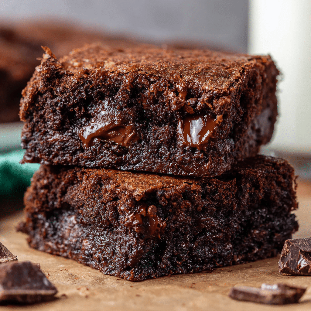 Double Chocolate Chunk Brownies - Starbucks Copycat Recipe - Recipe Image