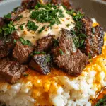 STEAK AND QUESO RICE Recipe