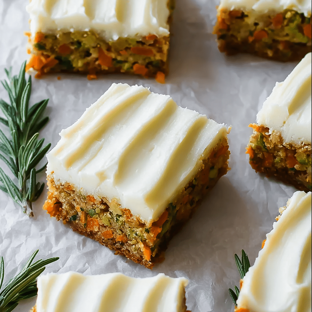 Carrot Zucchini Bars with Lemon Cream Cheese Frosting Recipe - Recipe Image