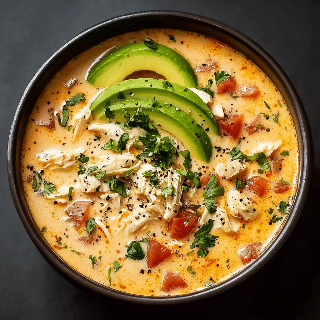 Easy CREAMY CHICKEN TORTILLA SOUP RECIPE - Recipe Image