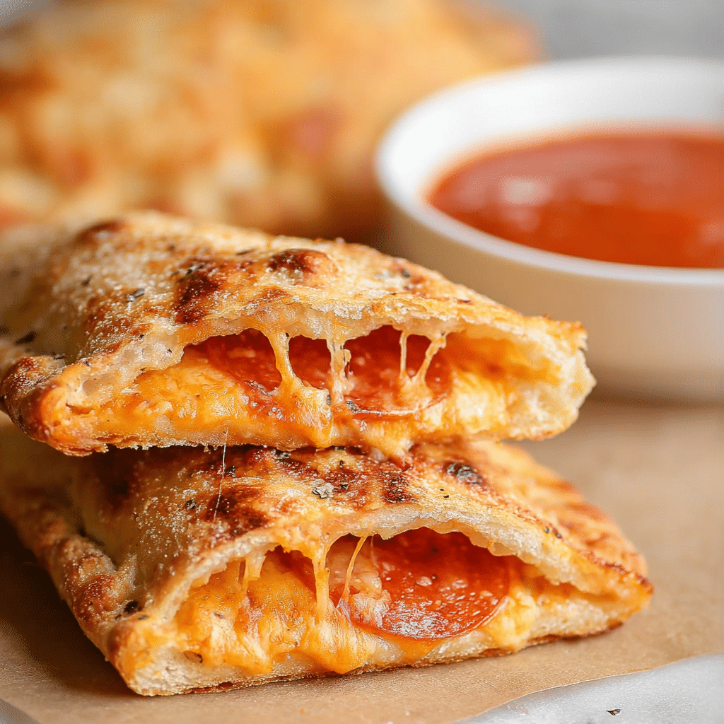 Homemade Cheesy Pizza Pockets Recipe - Recipe Image