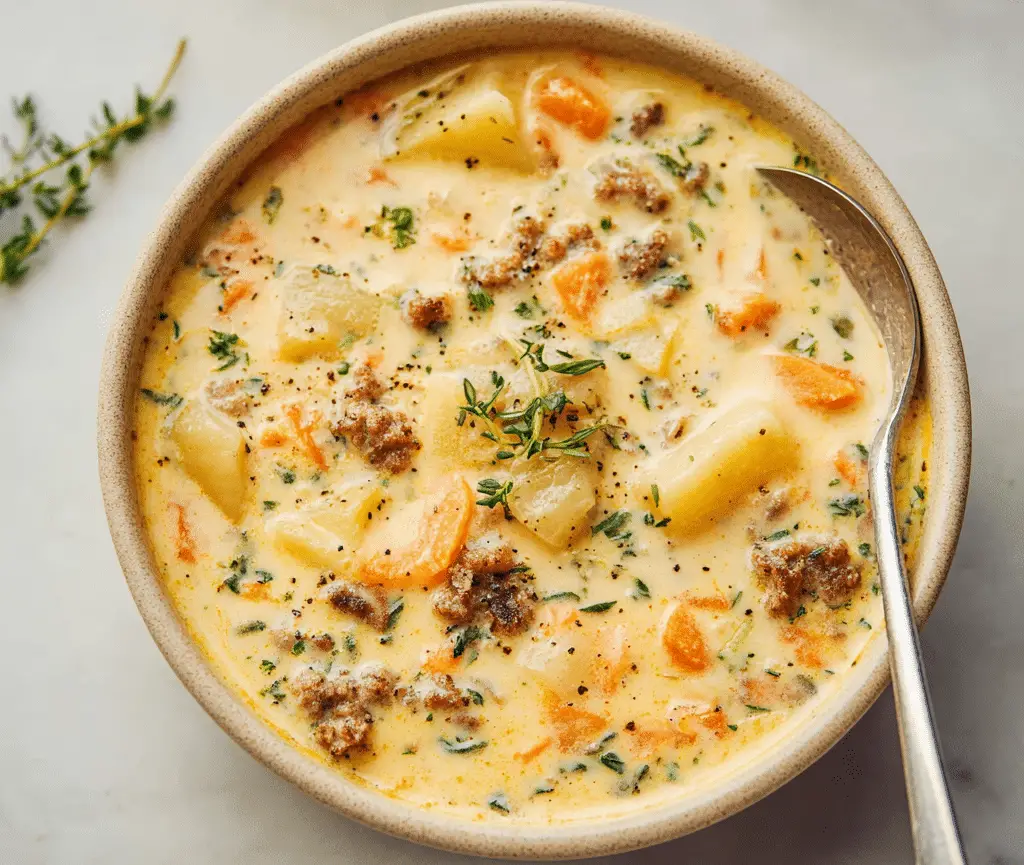 Warm Sausage Potato Soup Recipe