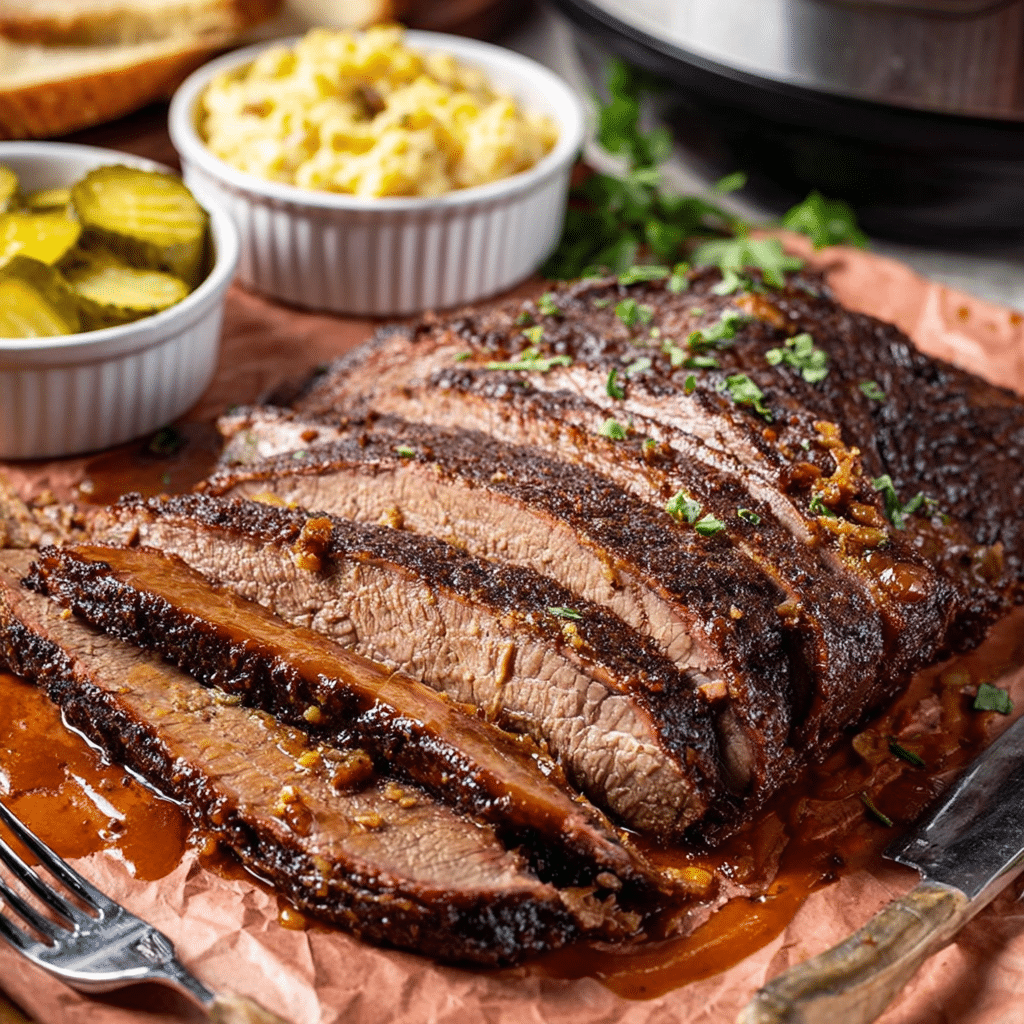 the best Crock Pot Brisket Recipe with BBQ Sauce recipe - Recipe Image