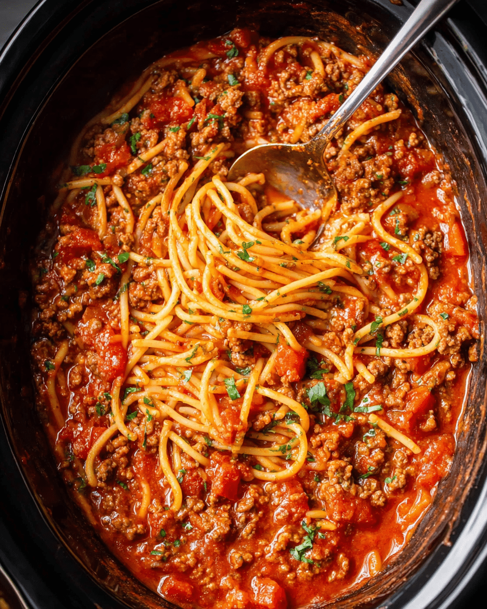 Large Spaghetti Crock Pot Spaghetti Recipe: Cozy Comfort Food Delight