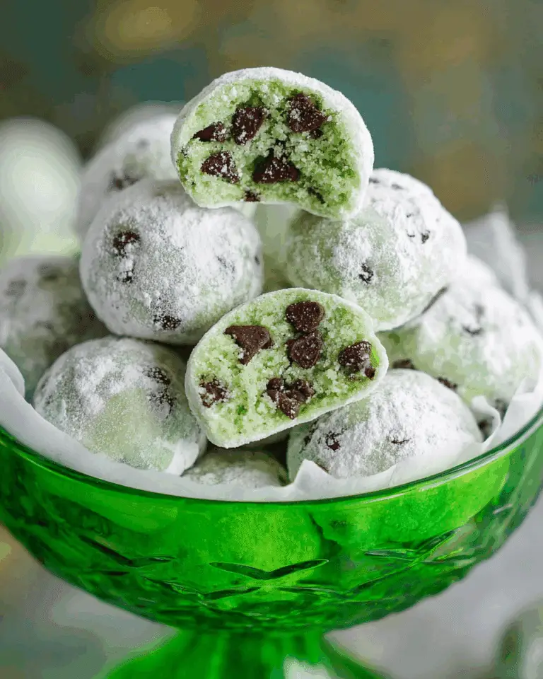 Mint Chocolate Chip Snowball Cookies Recipe