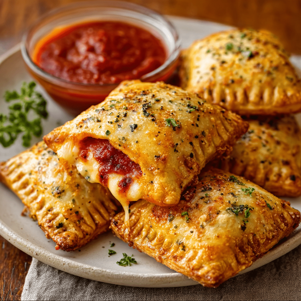 Homemade Cheesy Pizza Pockets Recipe - Recipe Image