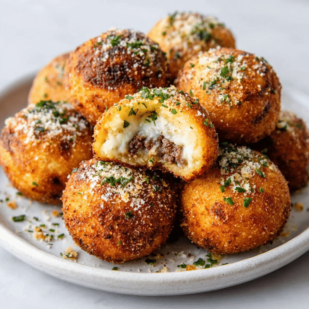 EasyGarlic Parmesan Cheeseburger Bombs Recipe - Recipe Image